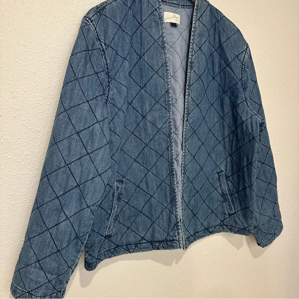 Universal Threads Open Front Quilted Denim Jacket - Picture 3 of 9